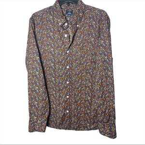 J.Crew Men’s L Navy Floral Button Down Shirt Slim Fit Multicolor Untucked Casual